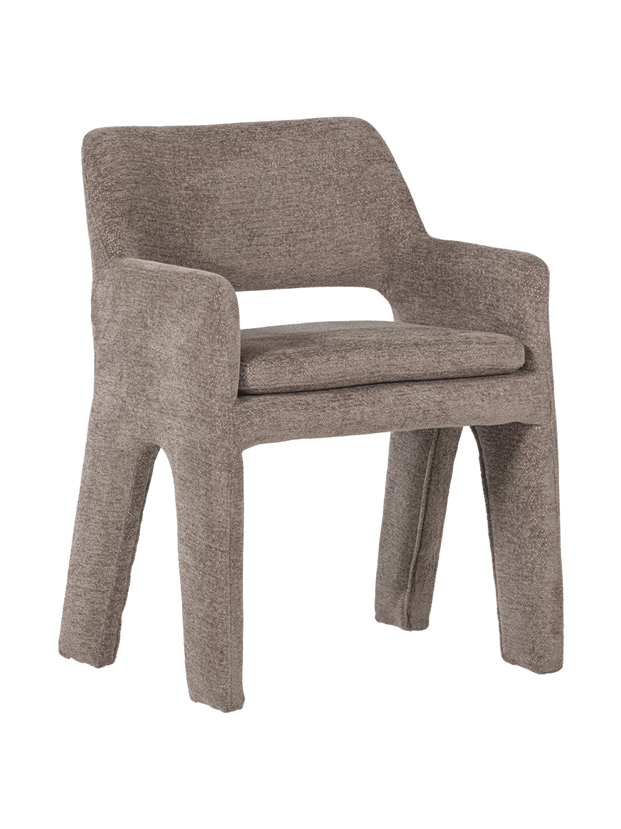 
Sedia di design di alta qualità con braccioli «Bigfoot» - Chenille Tortora