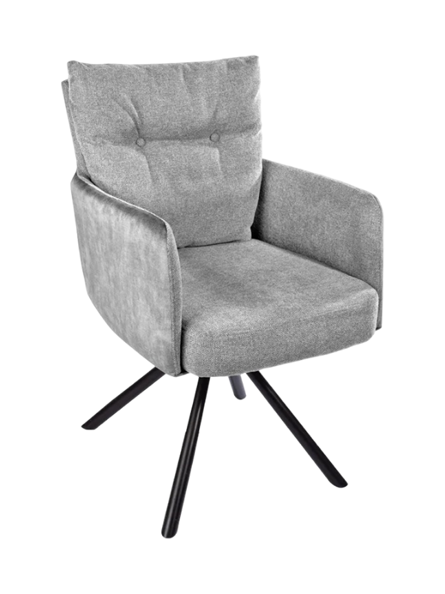 
Sedia con braccioli girevole a 360° «Big Nevis» - Tessuto piatto/Velluto Grigio chiaro