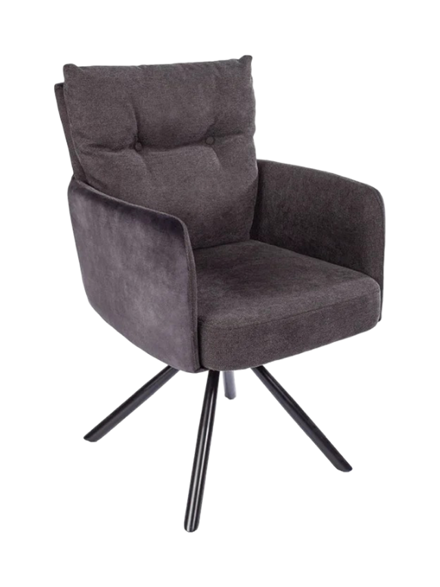 
Sedia con braccioli girevole a 360° «Big Nevis» - Tessuto piatto Antracite