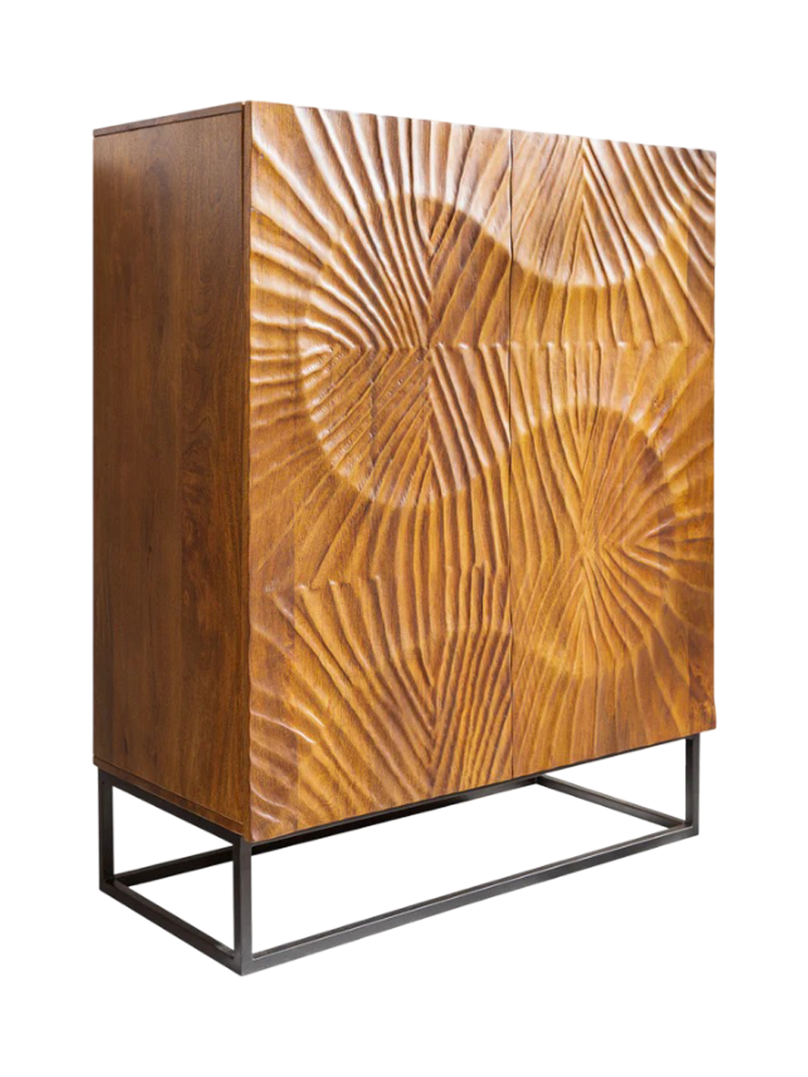 
Massivholz Design Highboard „Skorpion“ - Schwarz / Natural