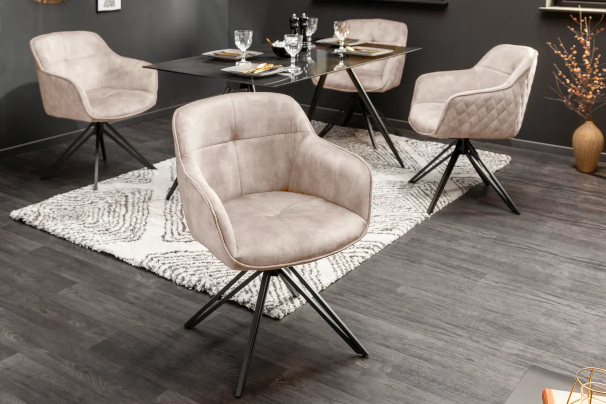 
Swivel Designer Armchair "Elefantis" - Velvet Greige