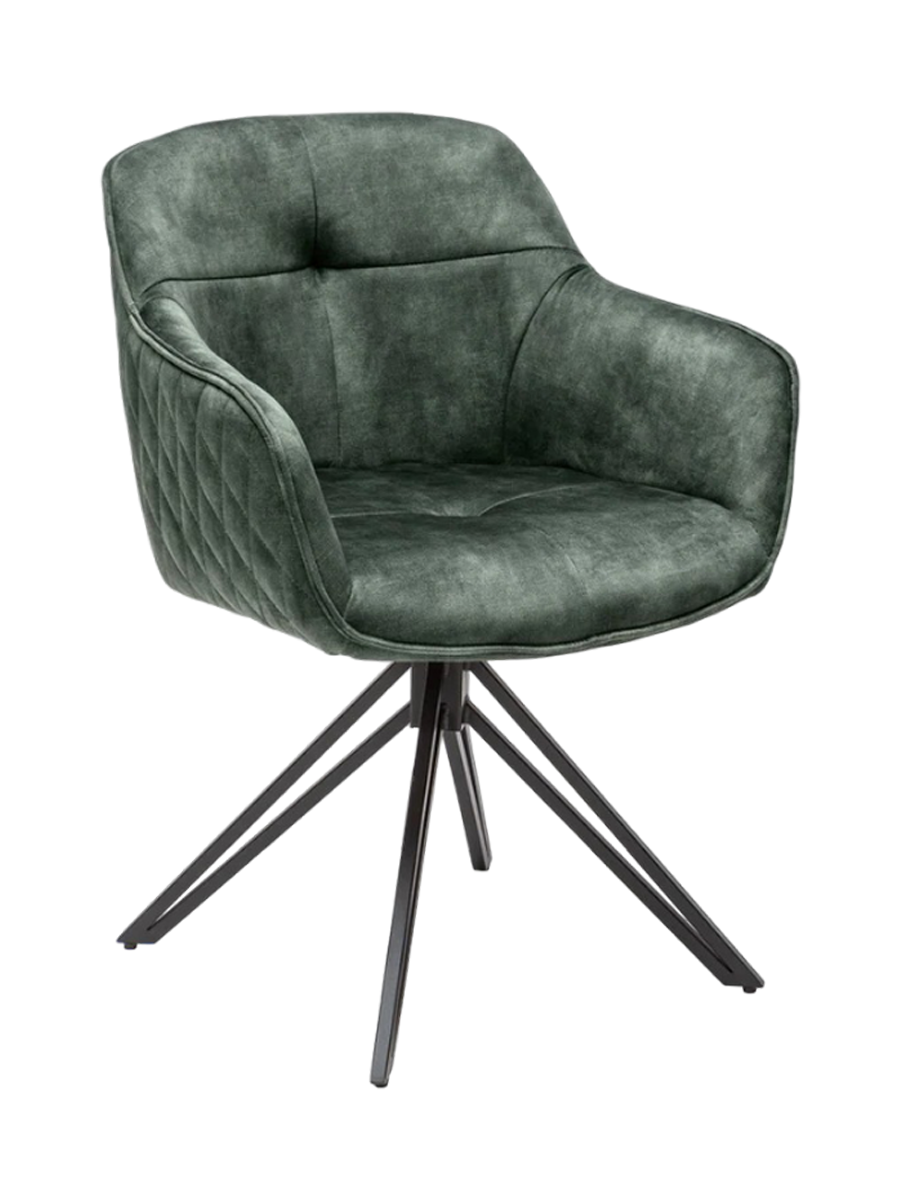 
Swivel Designer Armchair "Elefantis" - Velvet Dark Green