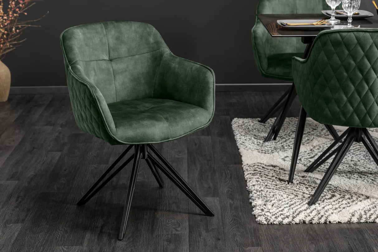 
Swivel Designer Armchair "Elefantis" - Velvet Dark Green