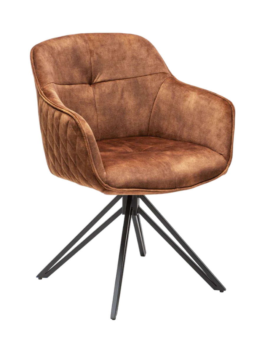 
Swivel Designer Armchair "Elefantis" - Velvet Brown