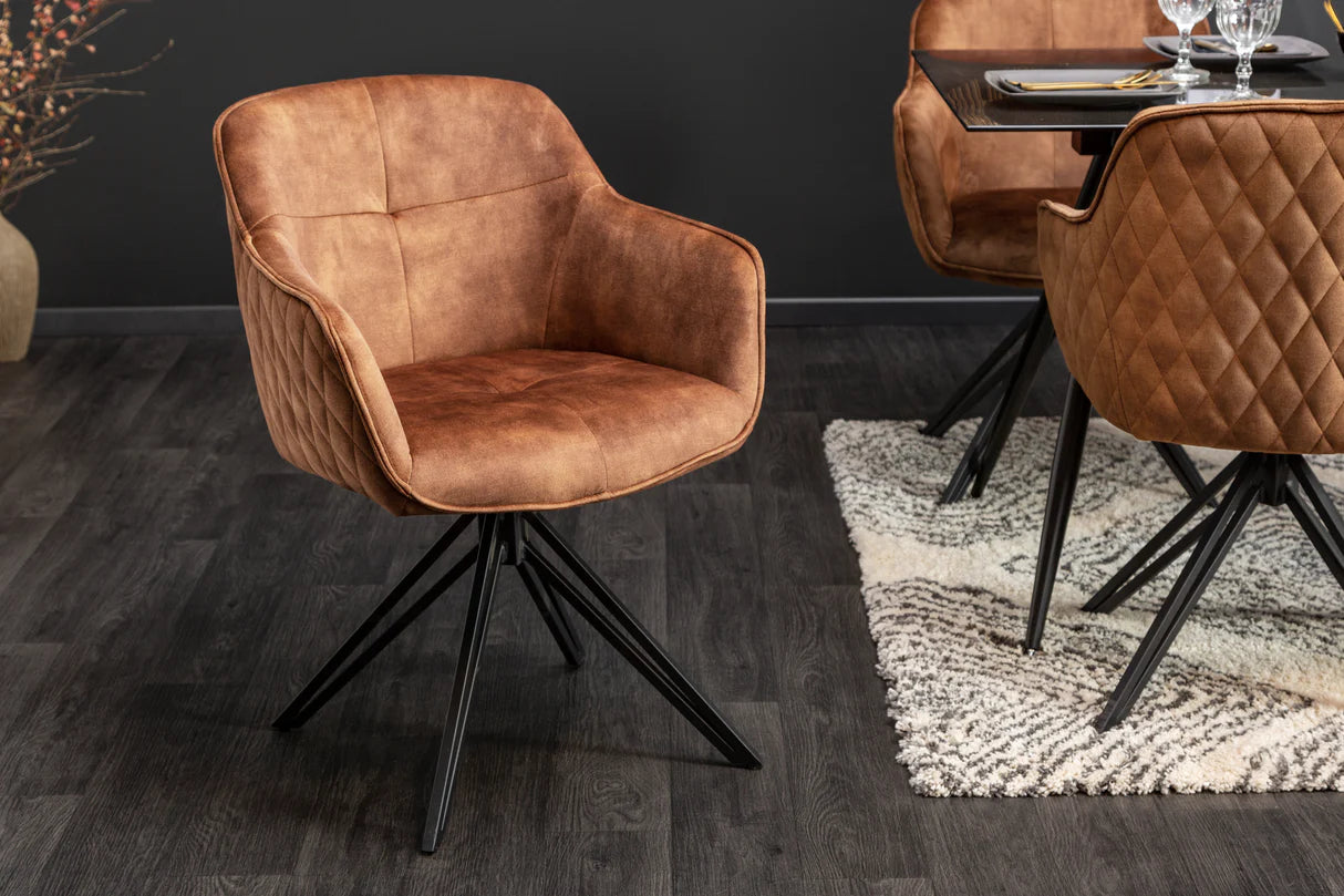 
Swivel Designer Armchair "Elefantis" - Velvet Brown