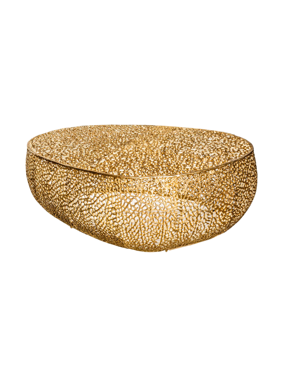 
Designer Coffee Table "Leaf" - Gold