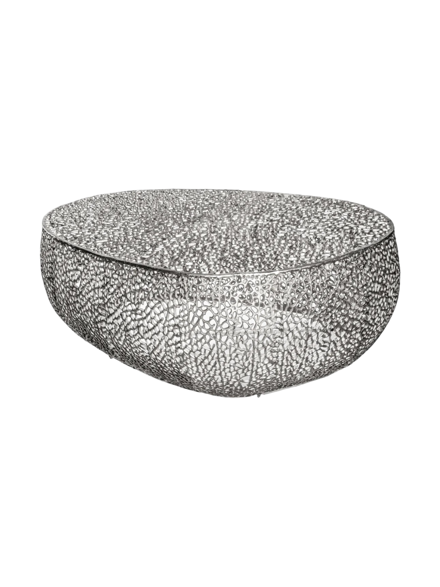 
Designer Coffee Table "Leaf" - Silver