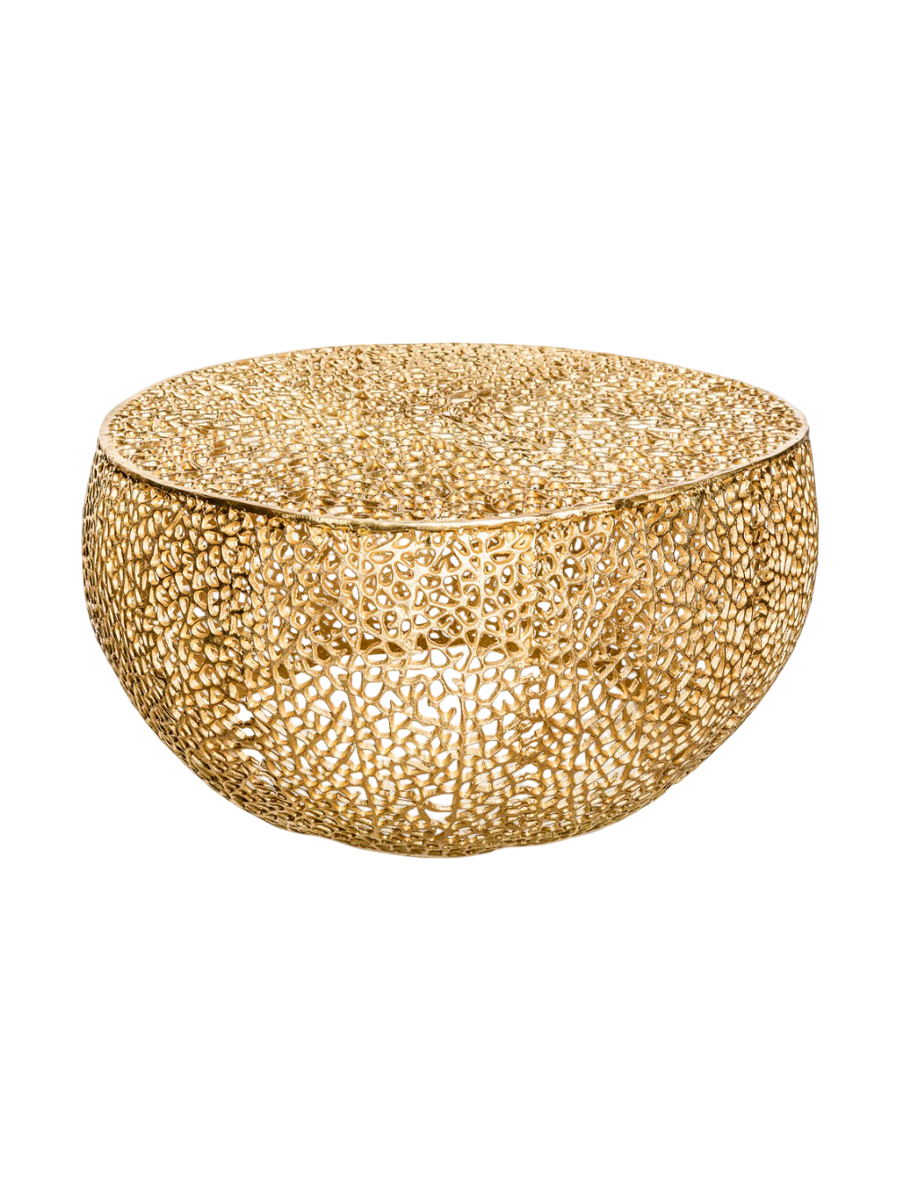 
Round Design Coffee Table "Leaf" - Gold