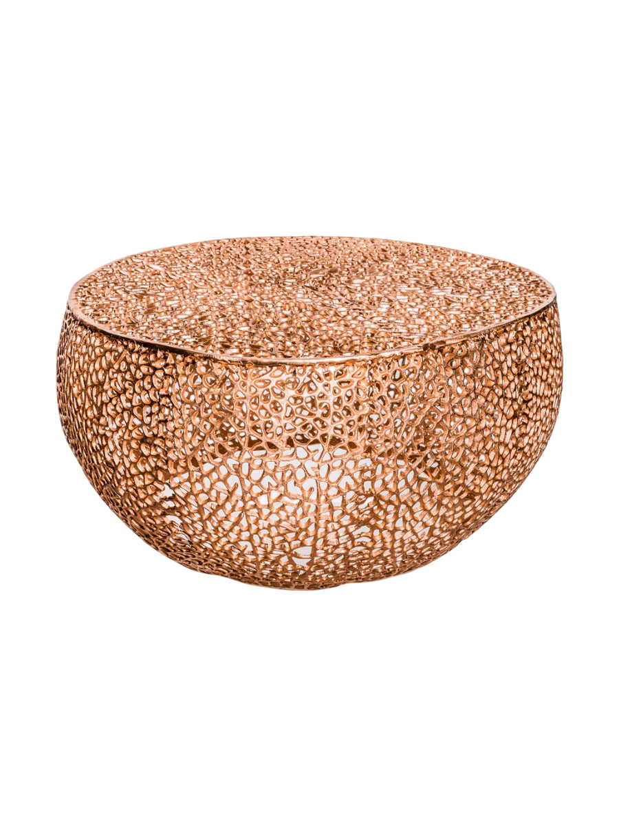 
Round Design Coffee Table "Leaf" - Copper