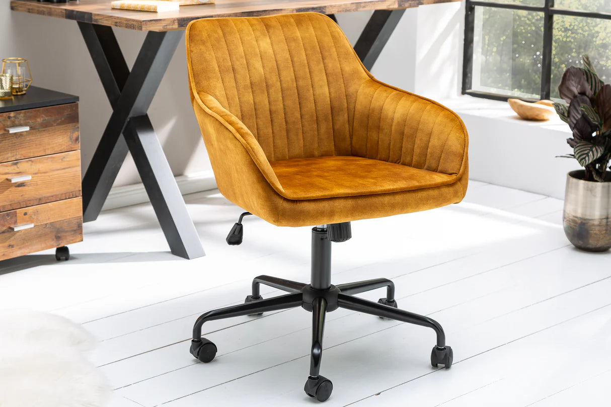 
Fauteuil de bureau design « Turino » - Jaune moutarde