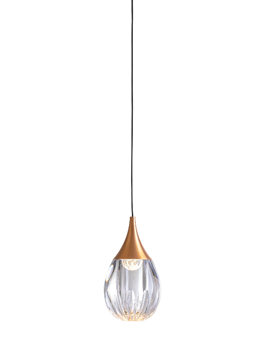 
LED design pendant light “Corina,” single-light