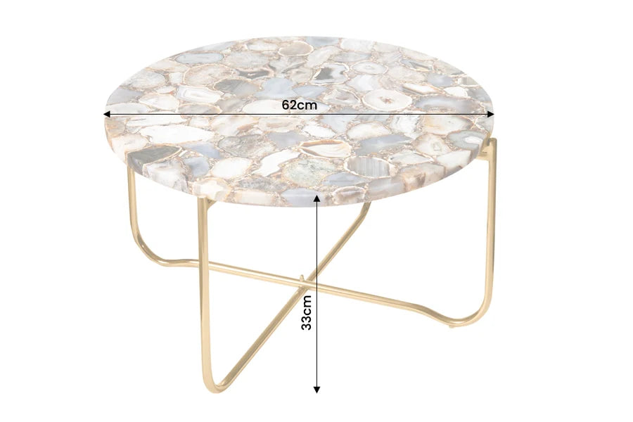 
Tavolino da salotto in marmo „Noblesse“ Ø 62 cm - Achatstein