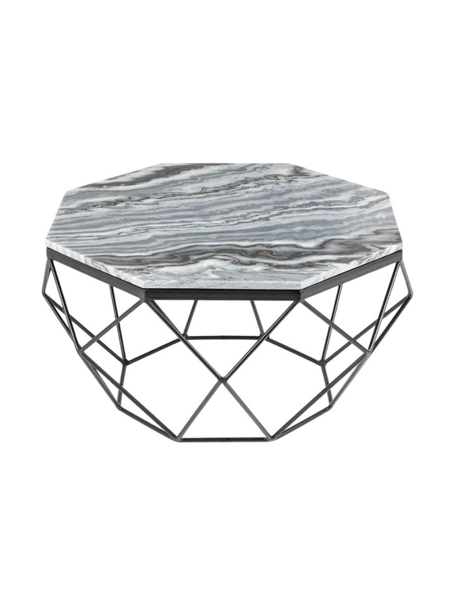 
Tavolino da salotto in marmo „Diamond“ Ø 70 cm - Grigio