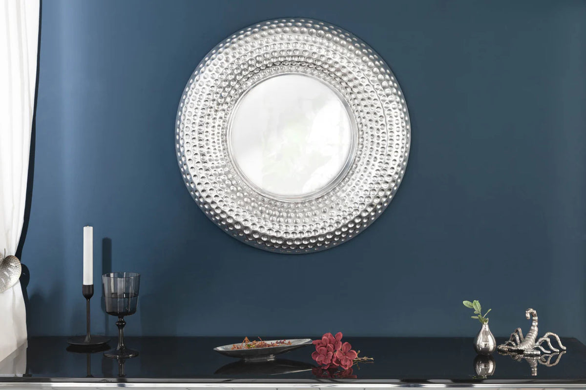 
Runder Design Wandspiegel „Orient“ - Silber