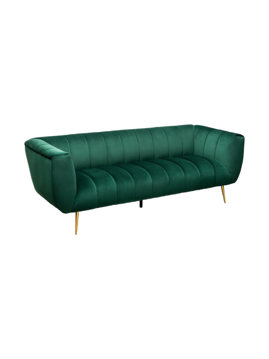 
Canapé 3 places en velours design « Noblesse » - Vert émeraude