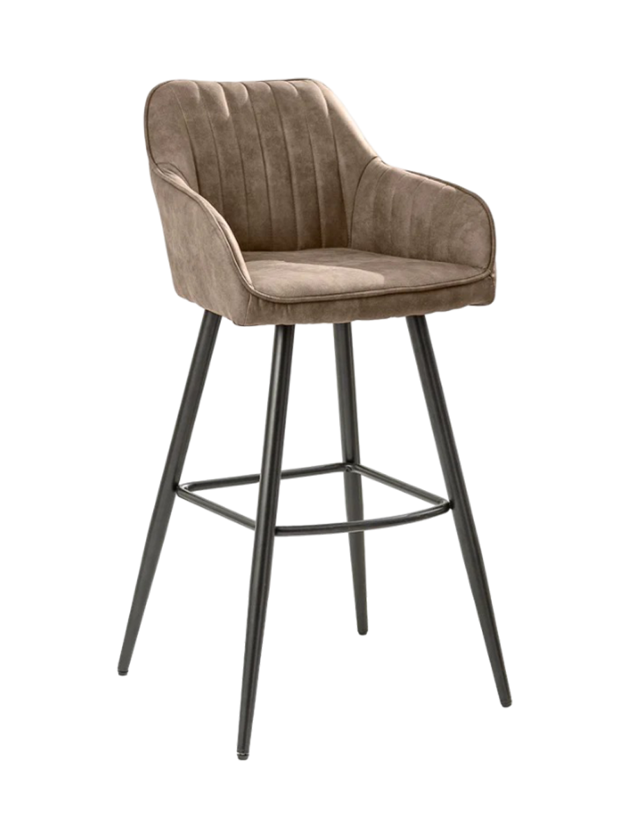 
Tabouret de bar design « Turino » avec accoudoirs - Taupe vintage