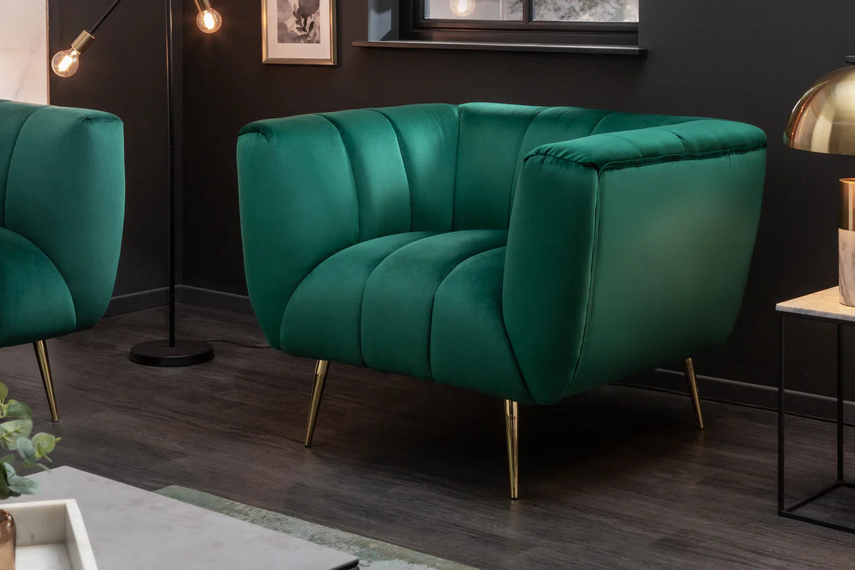 
Fauteuil design « Noblesse » - Vert émeraude