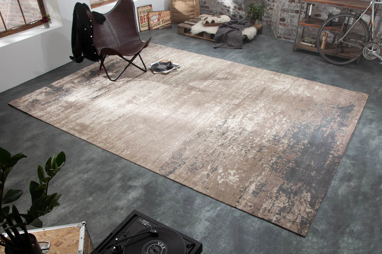
Designer Cotton Rug "Modern Art", various sizes - 350 x 240 cm / Grey / Beige