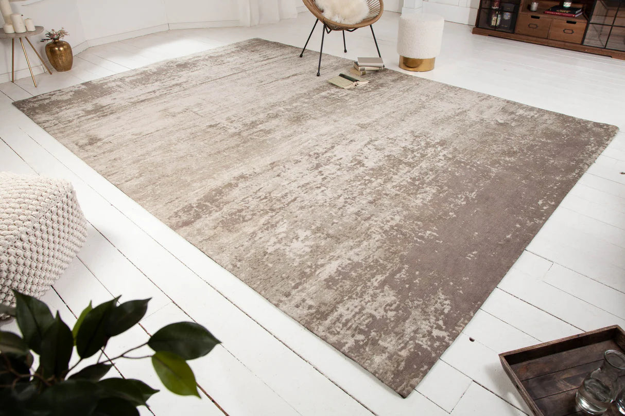 
Designer Cotton Rug "Modern Art", various sizes - 350 x 240 cm / Beige / Gray