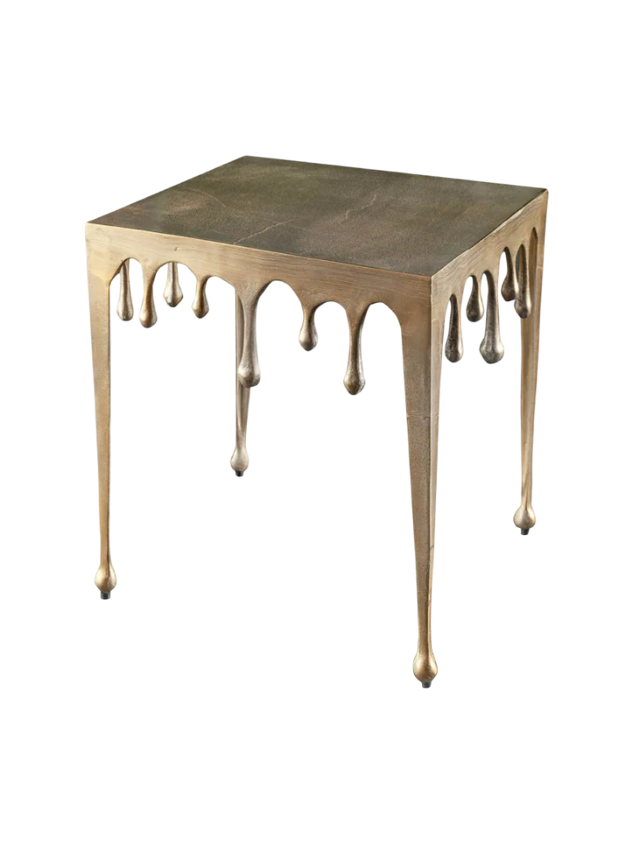 
"Liquid" Designer Side Table - Gold / 46 x 46 cm