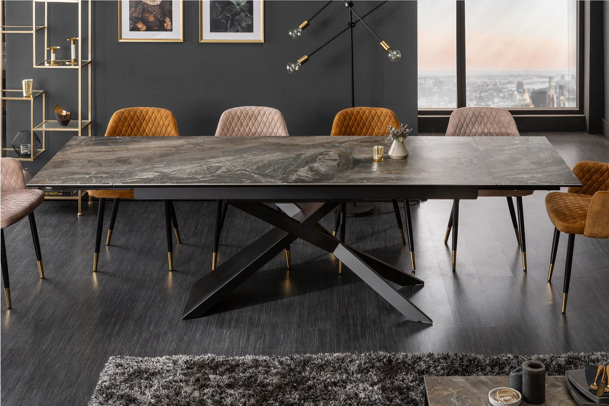 
Tavolo da pranzo allungabile di design „Elefantis“ in ceramica 180-220-260 x 90 cm - effetto marmo scuro