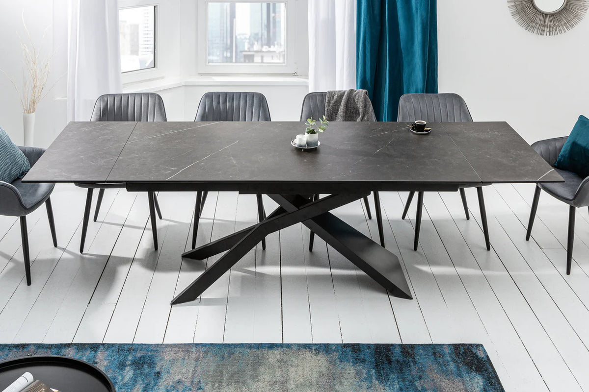 
Tavolo da pranzo allungabile di design „Elefantis“ in ceramica 180-220-260 x 90 cm - Effetto grafite