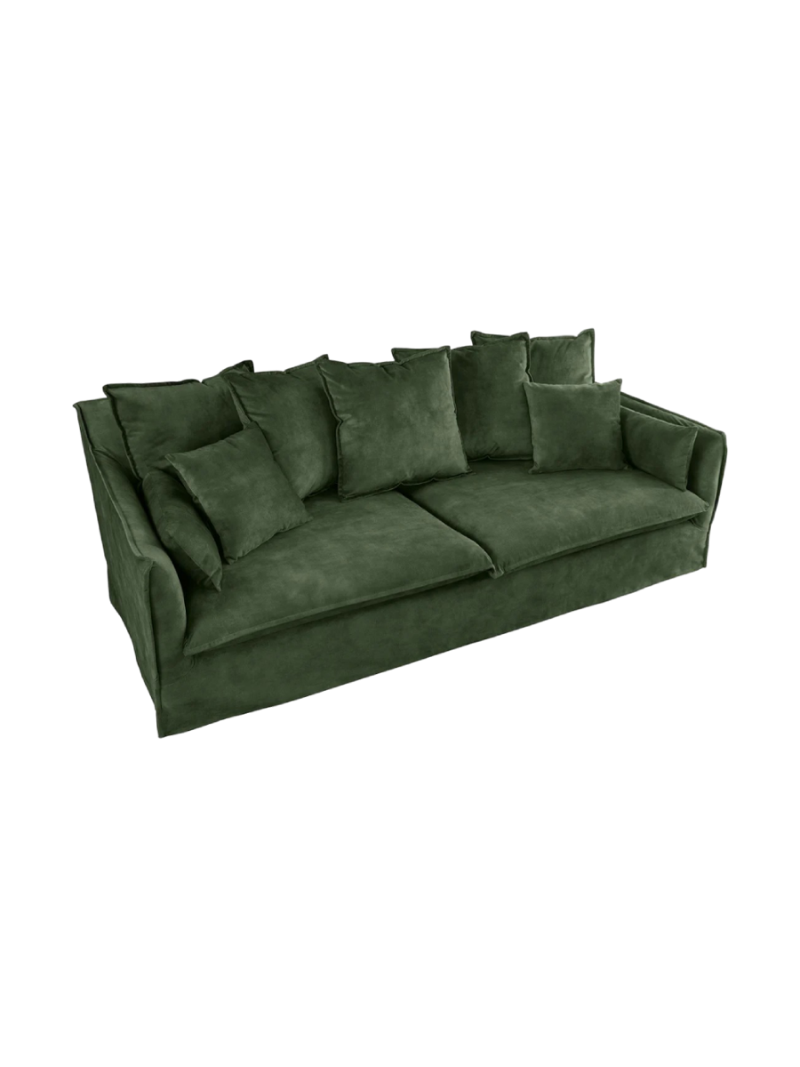 
Grand canapé design 3 places « Lord » avec housses amovibles - Velours Vert Foncé
