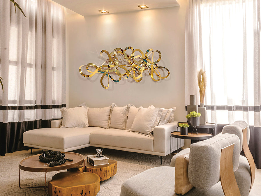 
Design Wandobjekt „Medusa“ aus Edelstahl