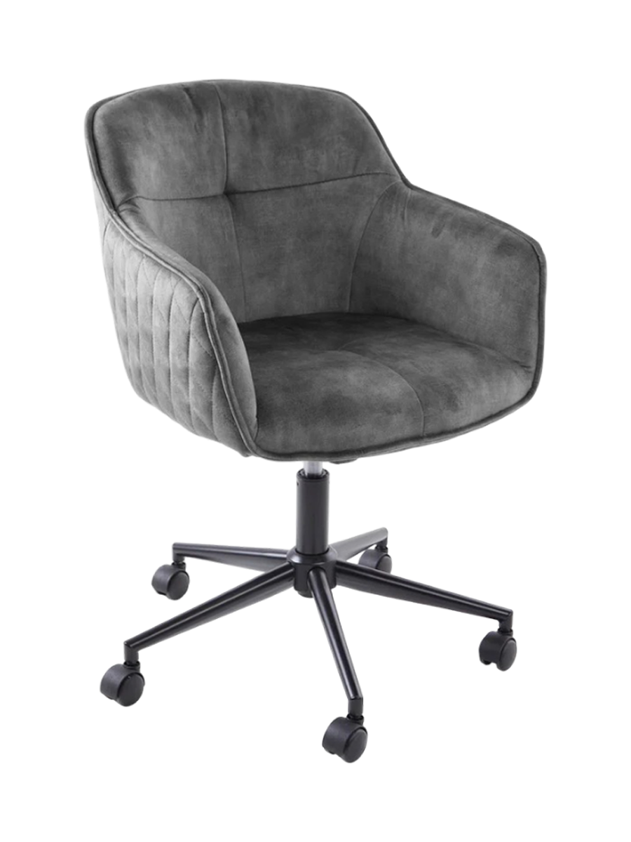 
Chaise de bureau design « Leonie » avec revêtement en velours - Gris foncé