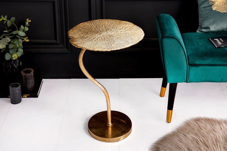 
Designer Side Table "Leaf" - Gold