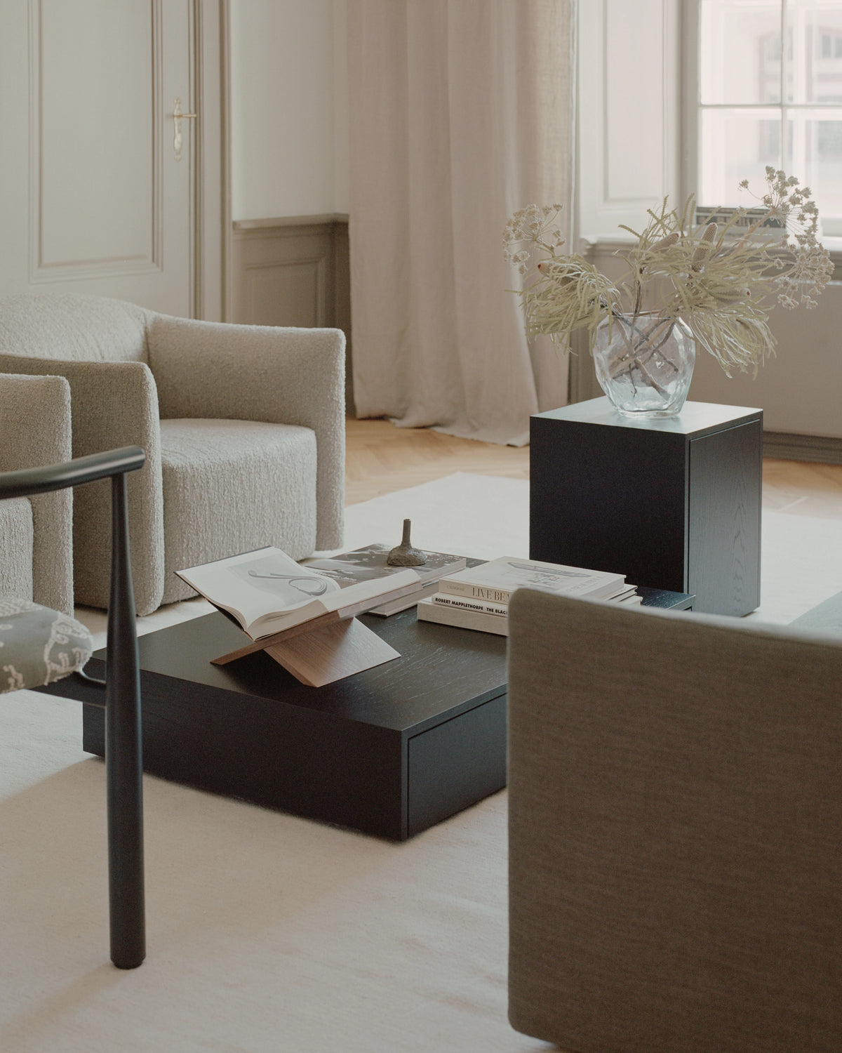 
Tavolino da caffè di design “Mass” con cassetto - Rovere Nero / 103 x 72 x Altezza 21 cm
