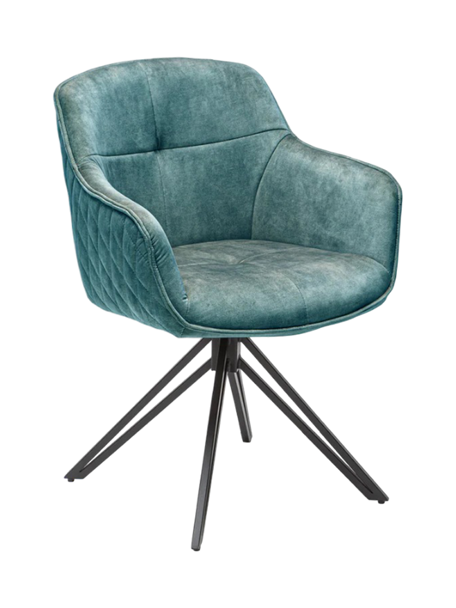 
Swivel Designer Armchair "Elefantis" - Velvet Petrol