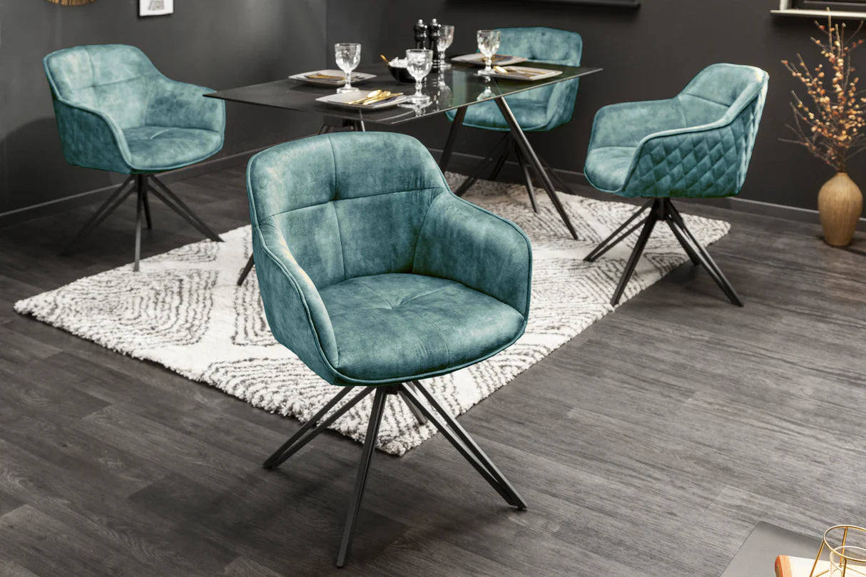 
Swivel Designer Armchair "Elefantis" - Velvet Petrol