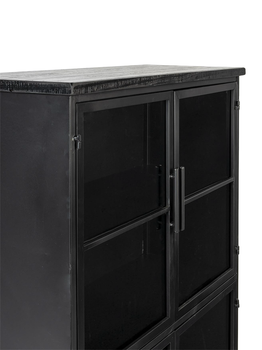 
"Ferre" Highboard & Display Cabinet with Castors, 4-door