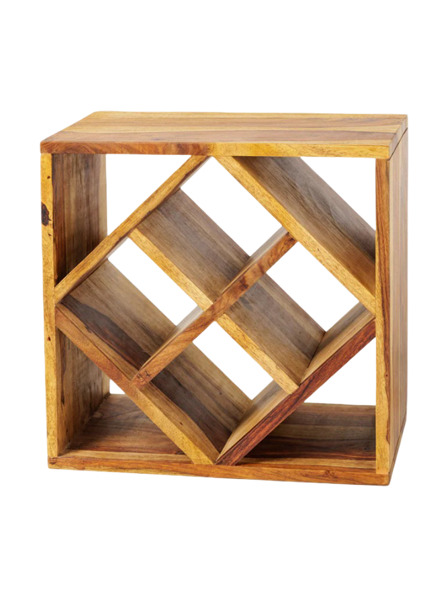 
Massivholz Weinregal „Cubus“, Sheehsam