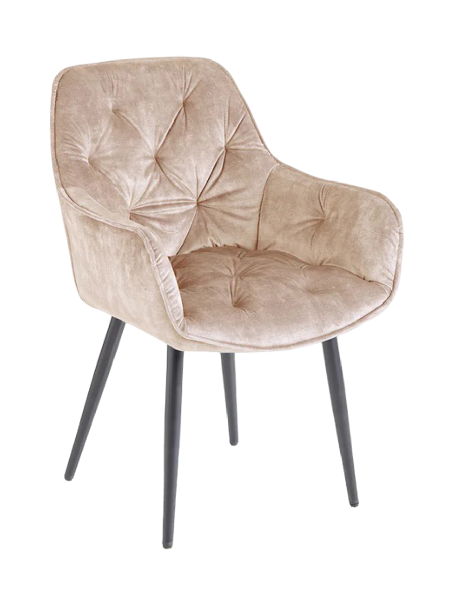 
Poltrona di design con braccioli “Barcelona” - Champagne