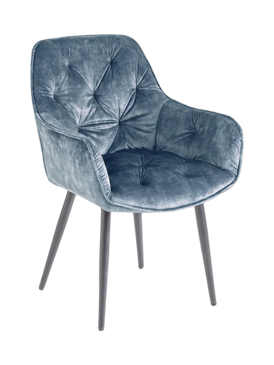 
Poltrona di design con braccioli “Barcelona” - Petrolio opaco