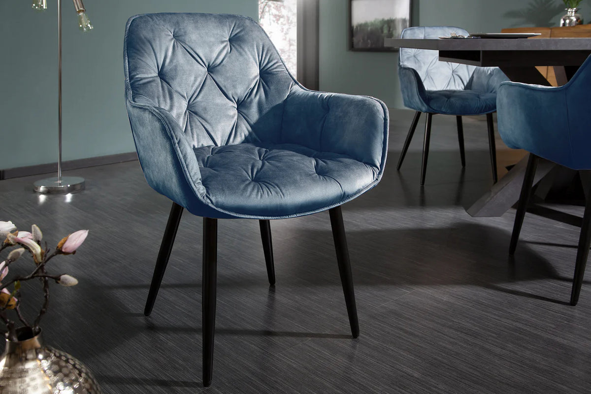 
Poltrona di design con braccioli “Barcelona” - Petrolio opaco