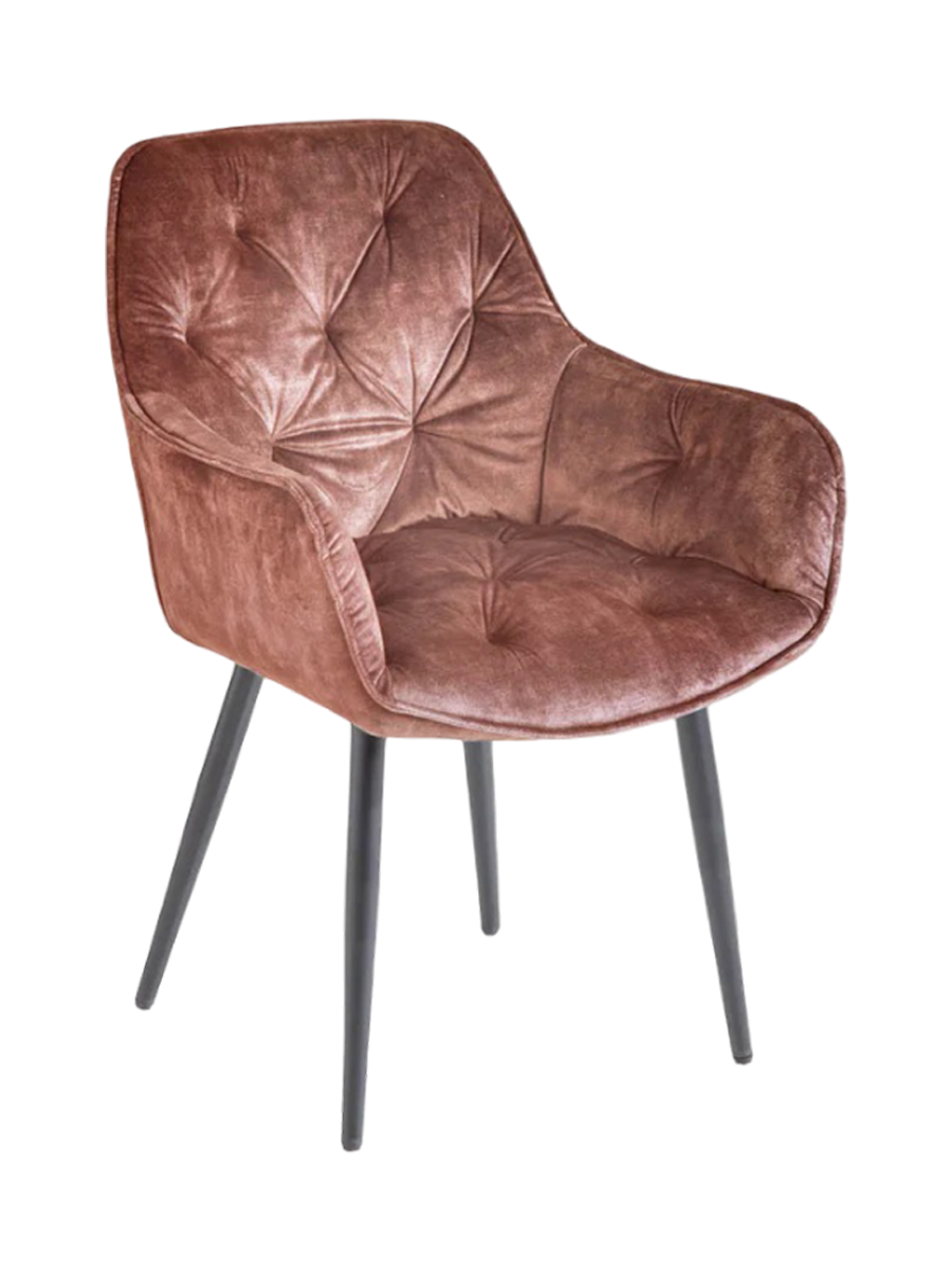 
Poltrona di design con braccioli “Barcelona” - Samt Marrone