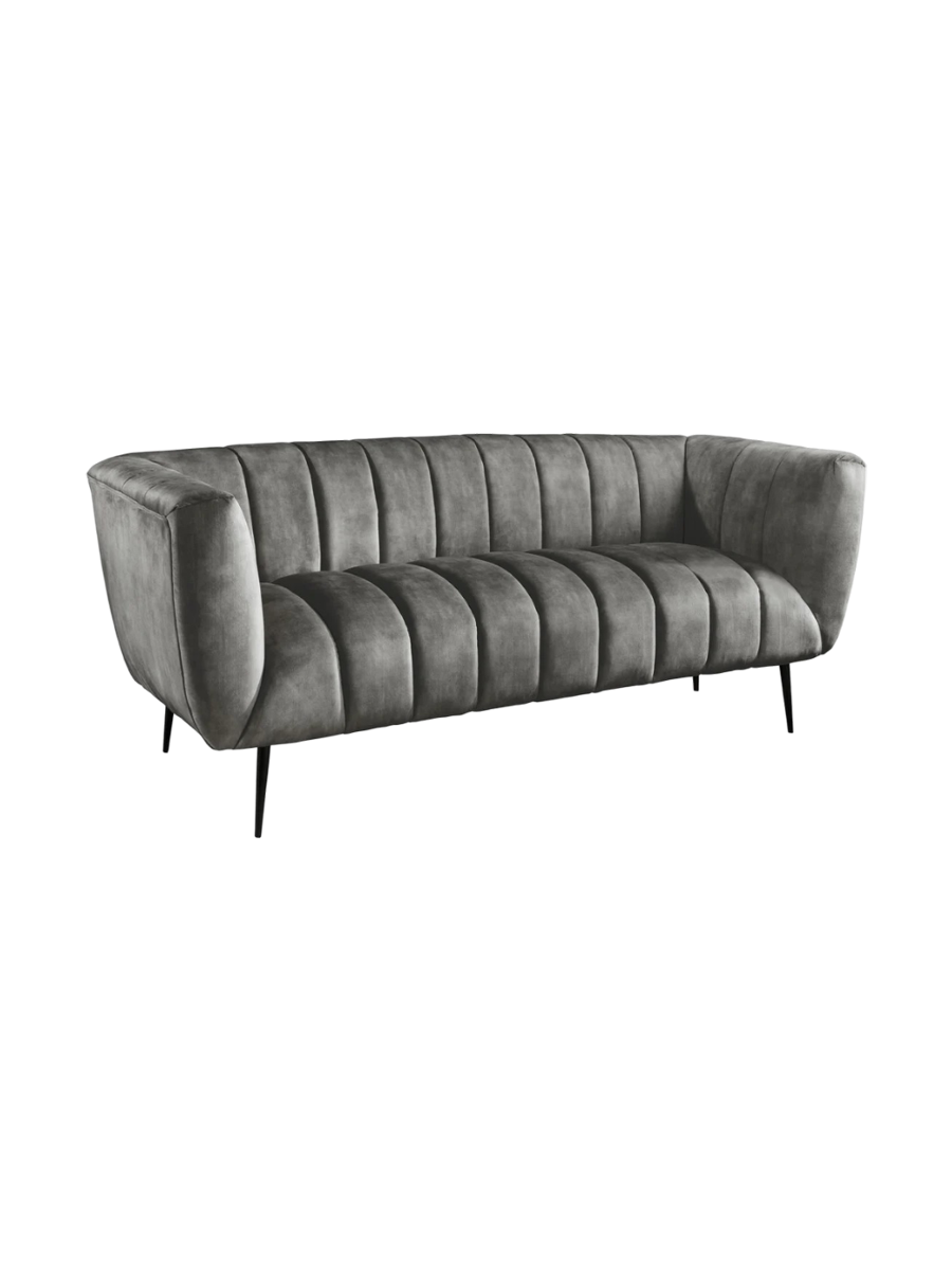 
Canapé 3 places en velours design « Noblesse » - Gris