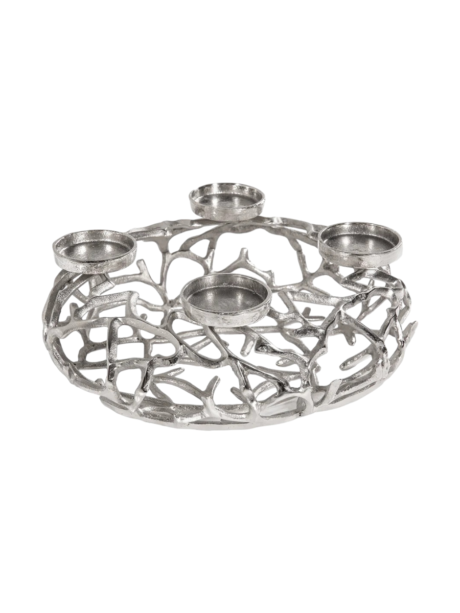 
Couronne de l'Avent ronde « Georgious » 4 bougies - Argent