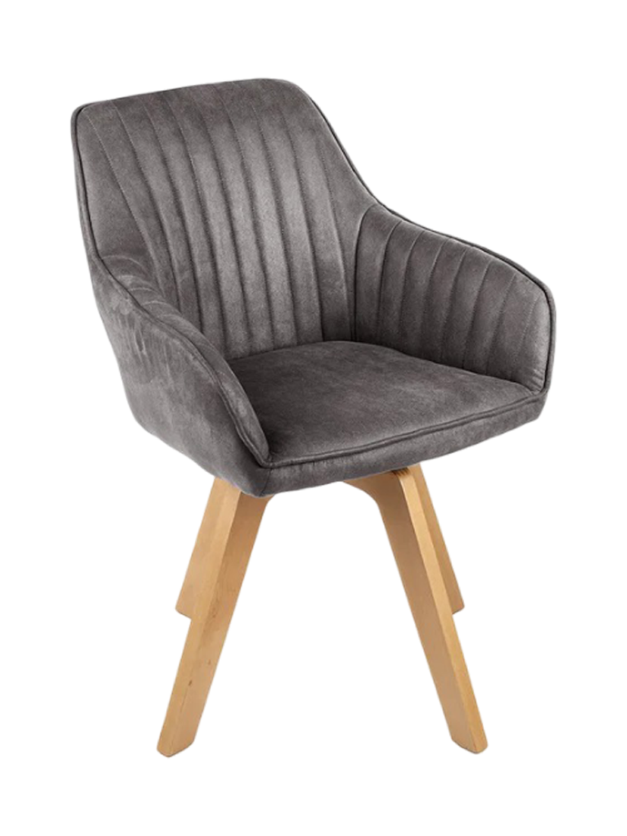 
Poltroncina girevole con braccioli „Livigno“ - Grigio vellutato