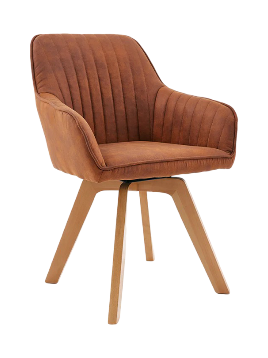 
Poltroncina girevole con braccioli „Livigno“ - Braun Vintage