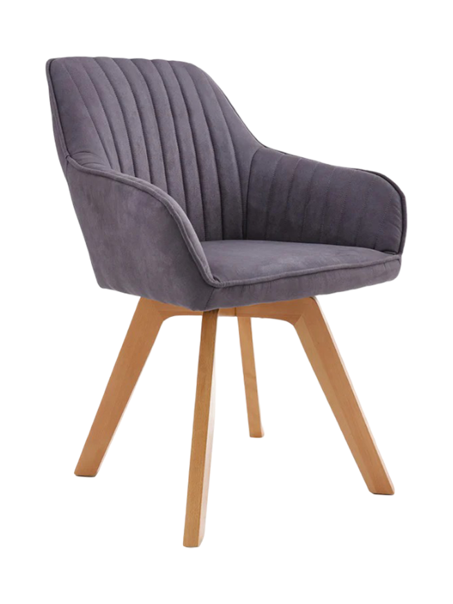 
Poltroncina girevole con braccioli „Livigno“ - Grigio in microfibra