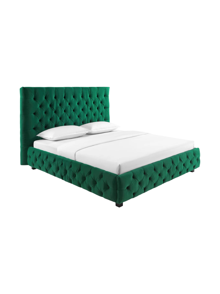 
Cadre de lit design « Paris Chesterfield », différentes tailles - 180 x 200 cm / Velours vert émeraude