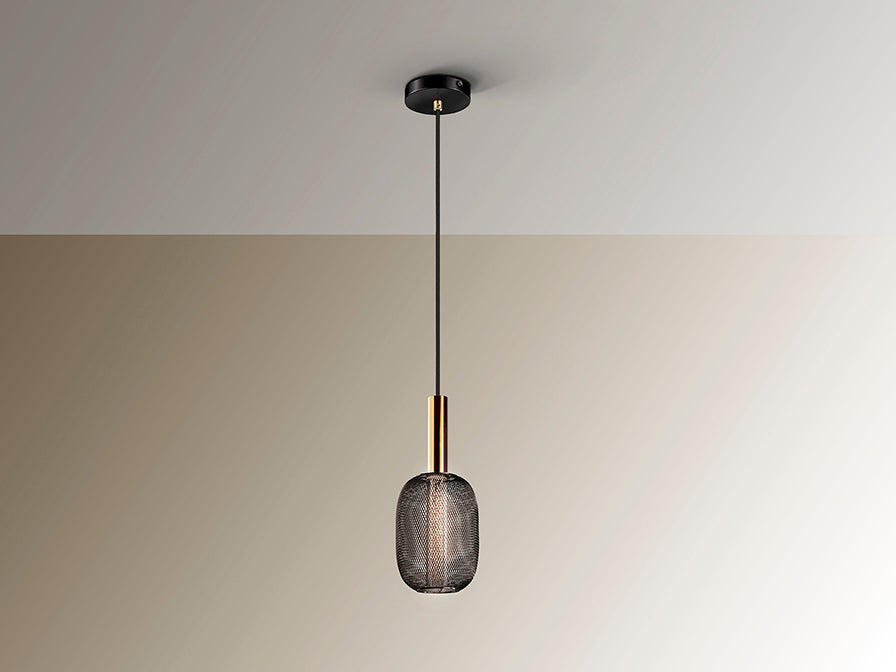 
LED Design Pendellampe „Micron“, 1-flammig - Schwarz/Gold