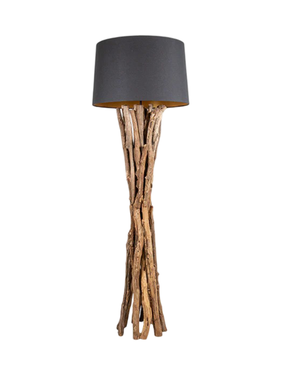 
Lampada da terra di design «Harmony Nature» in legno di teak
