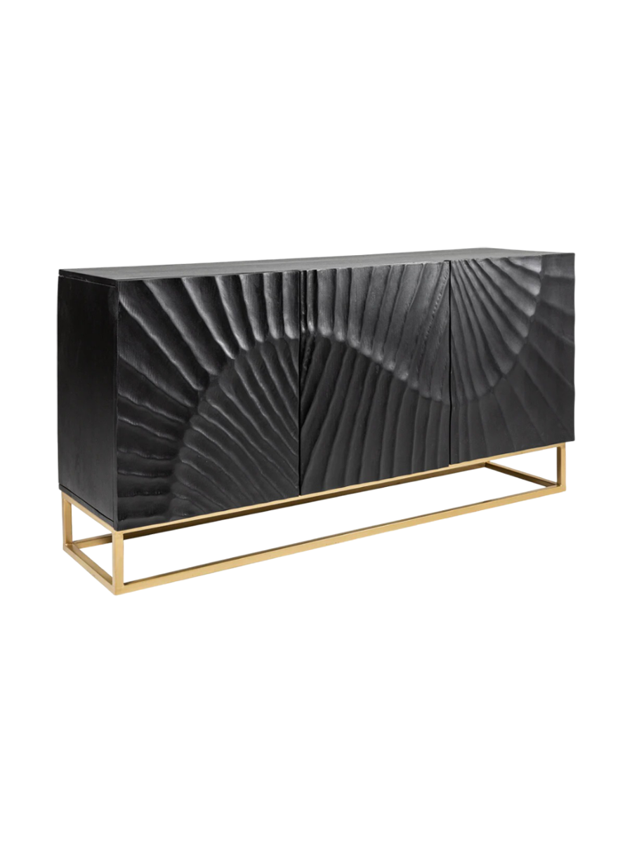 
Massivholz Sideboard „Skorpion“ - Schwarz / Gold