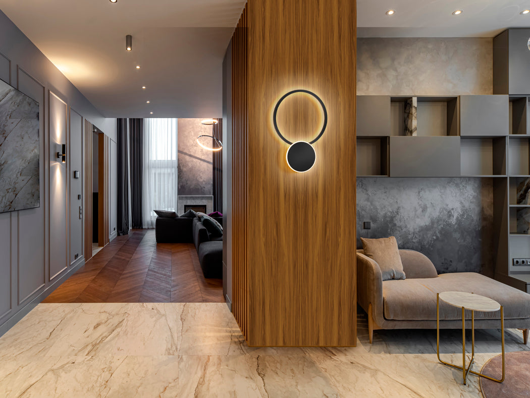 
Dimmbare LED Design Wandlampe „Omnio“ - Schwarz