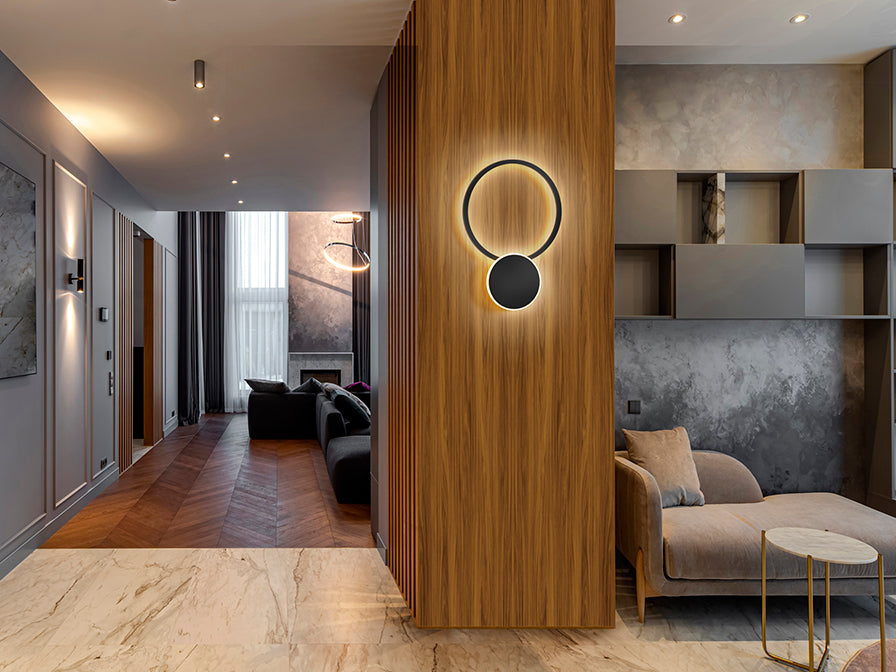 
Dimmbare LED Design Wandlampe „Omnio“ - Schwarz
